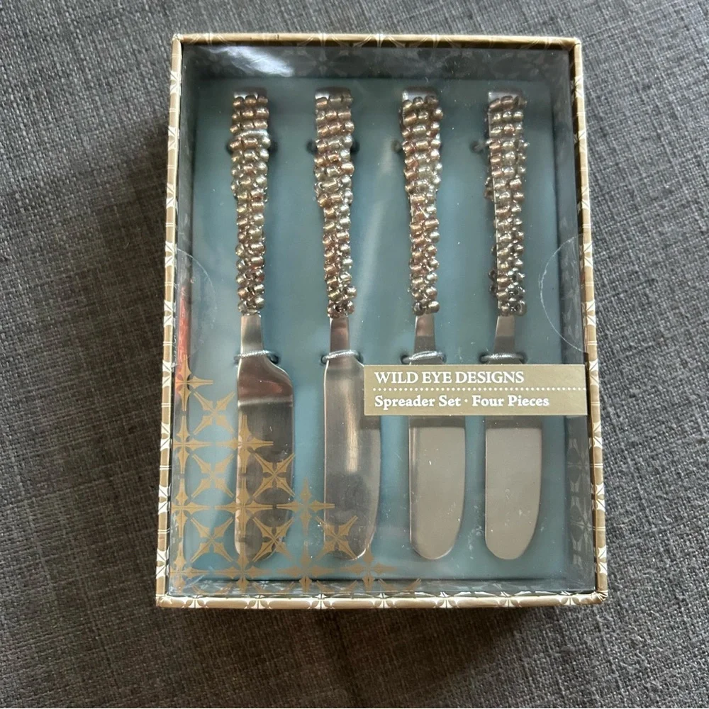 WILD EYE DESIGNS 4-pcs Stainless Steel Bead Handle Spreader Set NIB #0920256